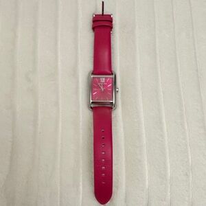 Michael Kors Pink Leather Strap Square Dial Watch